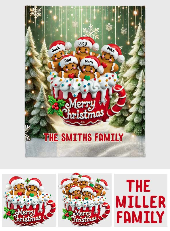 Merry Christmas - Personalized Family Blanket