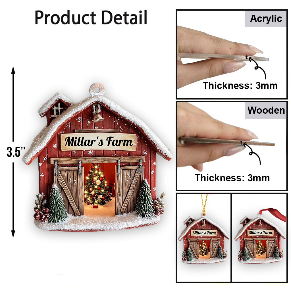 Maison de ferme - Ornement familial personnalisé