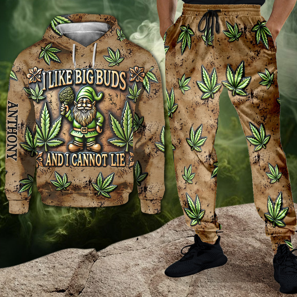 Ich mag große Buds – Personalisierter Weed-Hoodie und Jogginghose
