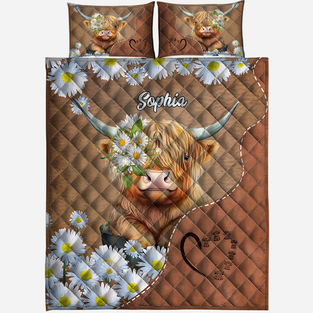 Liebe zu Hochlandrindern – Personalisiertes Quilt-Set