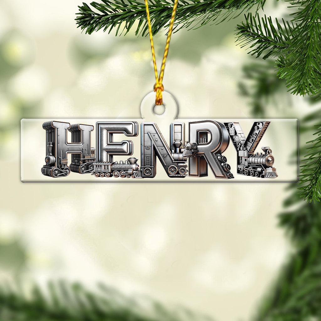 Train Alphabet Letter - Personalized Kid Transparent Ornament
