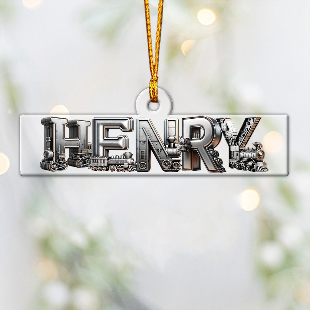 Train Alphabet Letter - Personalized Kid Transparent Ornament