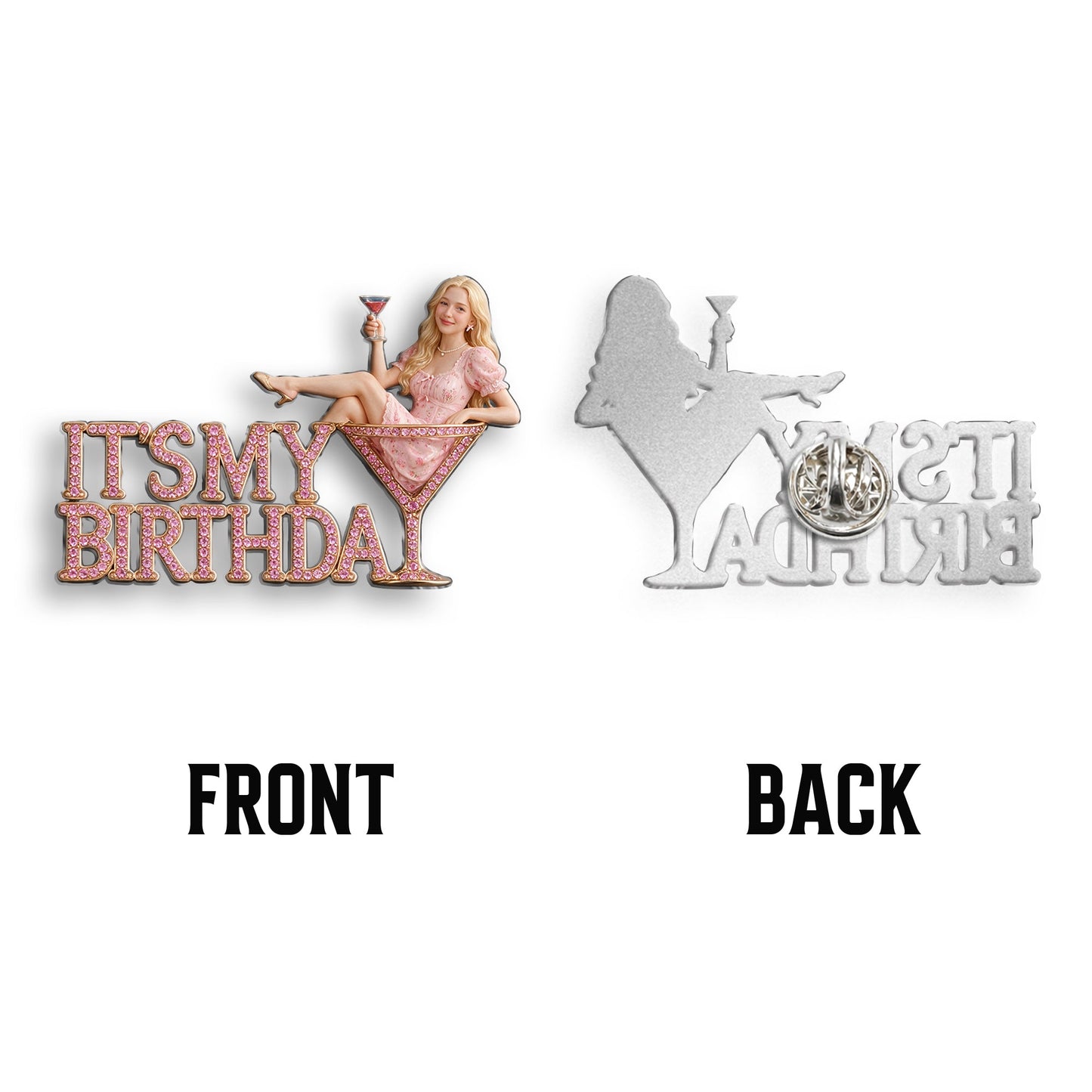 It's My Birthday - Celebratory Black Woman Personalized Birthday 3D Embossed Enamel Pin