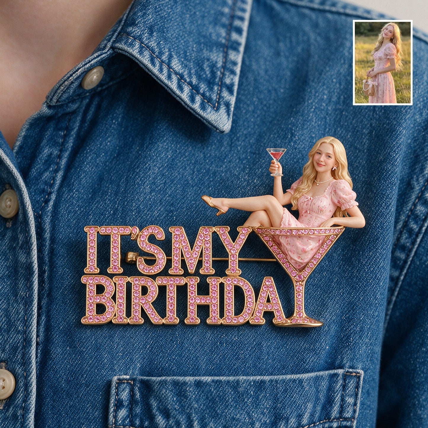 It's My Birthday - Celebratory Black Woman Personalized Birthday 3D Embossed Enamel Pin