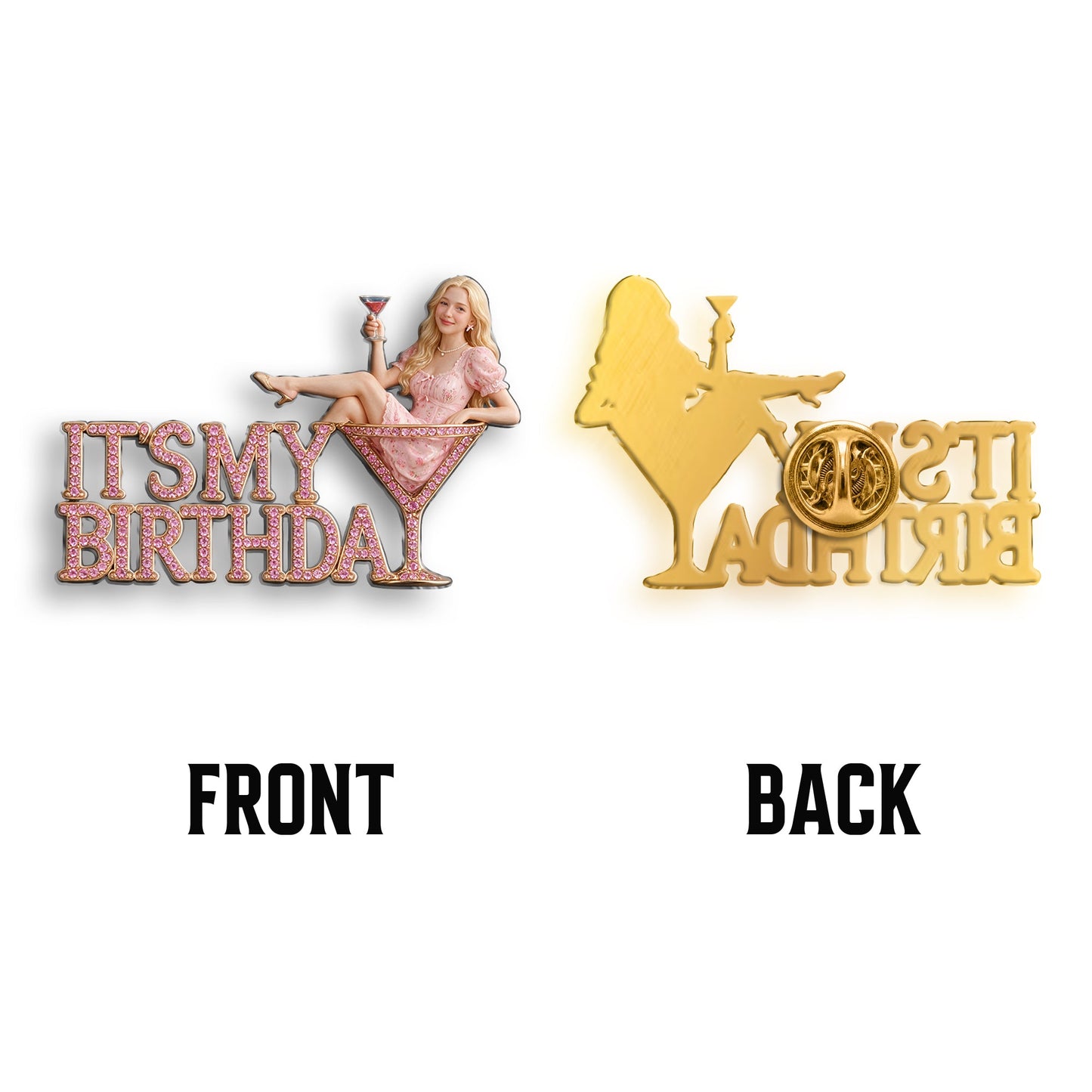 It's My Birthday - Celebratory Black Woman Personalized Birthday 3D Embossed Enamel Pin
