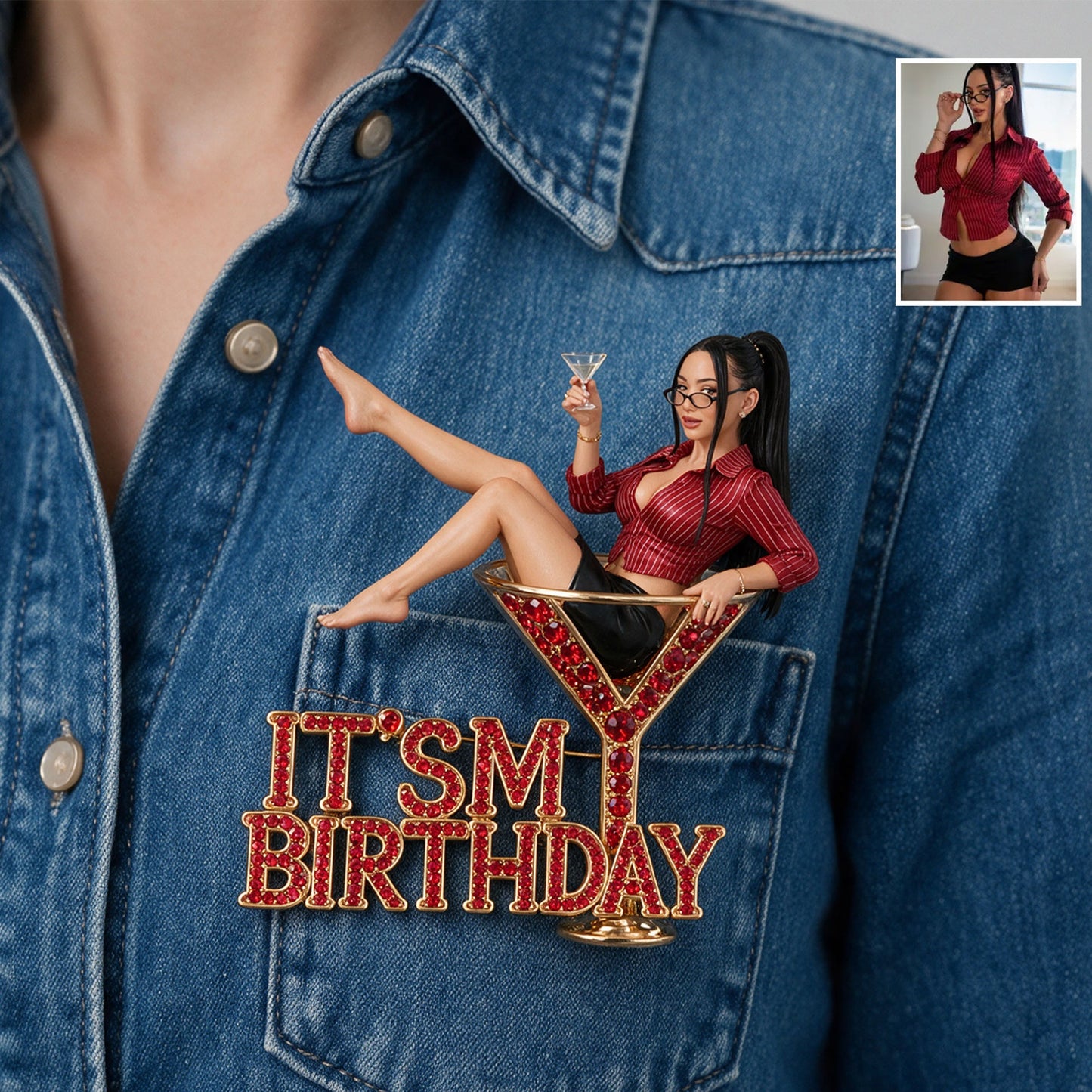 It's My Birthday - Blonde Birthday Woman 3D Embossed Enamel Pin