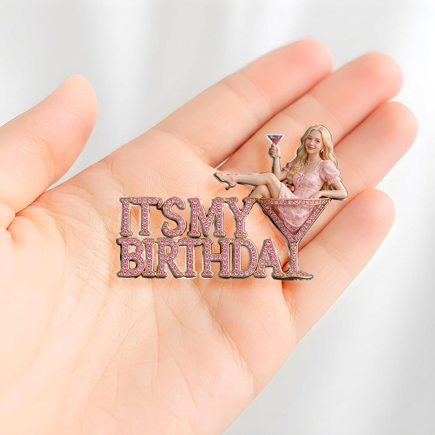 It's My Birthday - Celebratory Black Woman Personalized Birthday 3D Embossed Enamel Pin