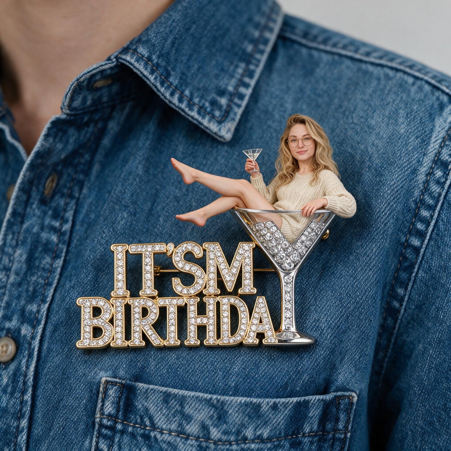 It's My Birthday - Blonde Birthday Woman 3D Embossed Enamel Pin