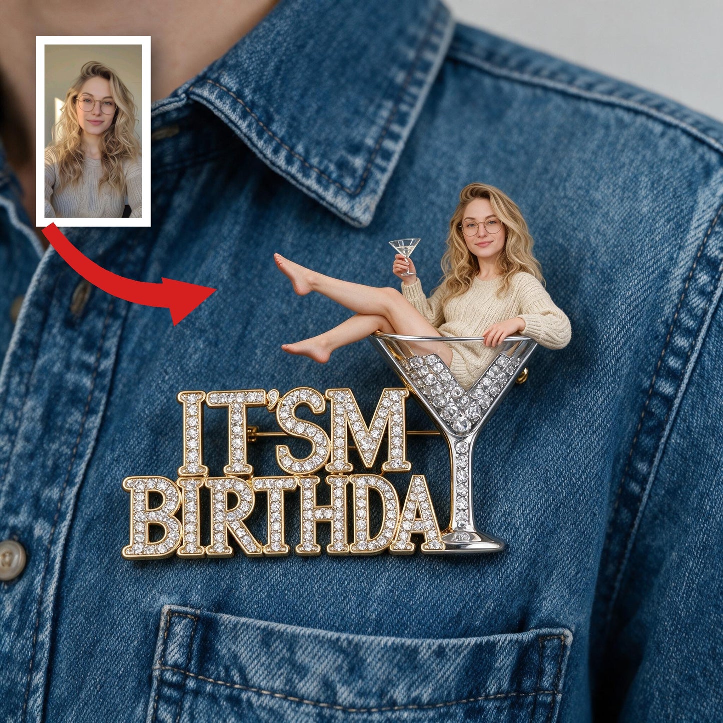 It's My Birthday - Blonde Birthday Woman 3D Embossed Enamel Pin
