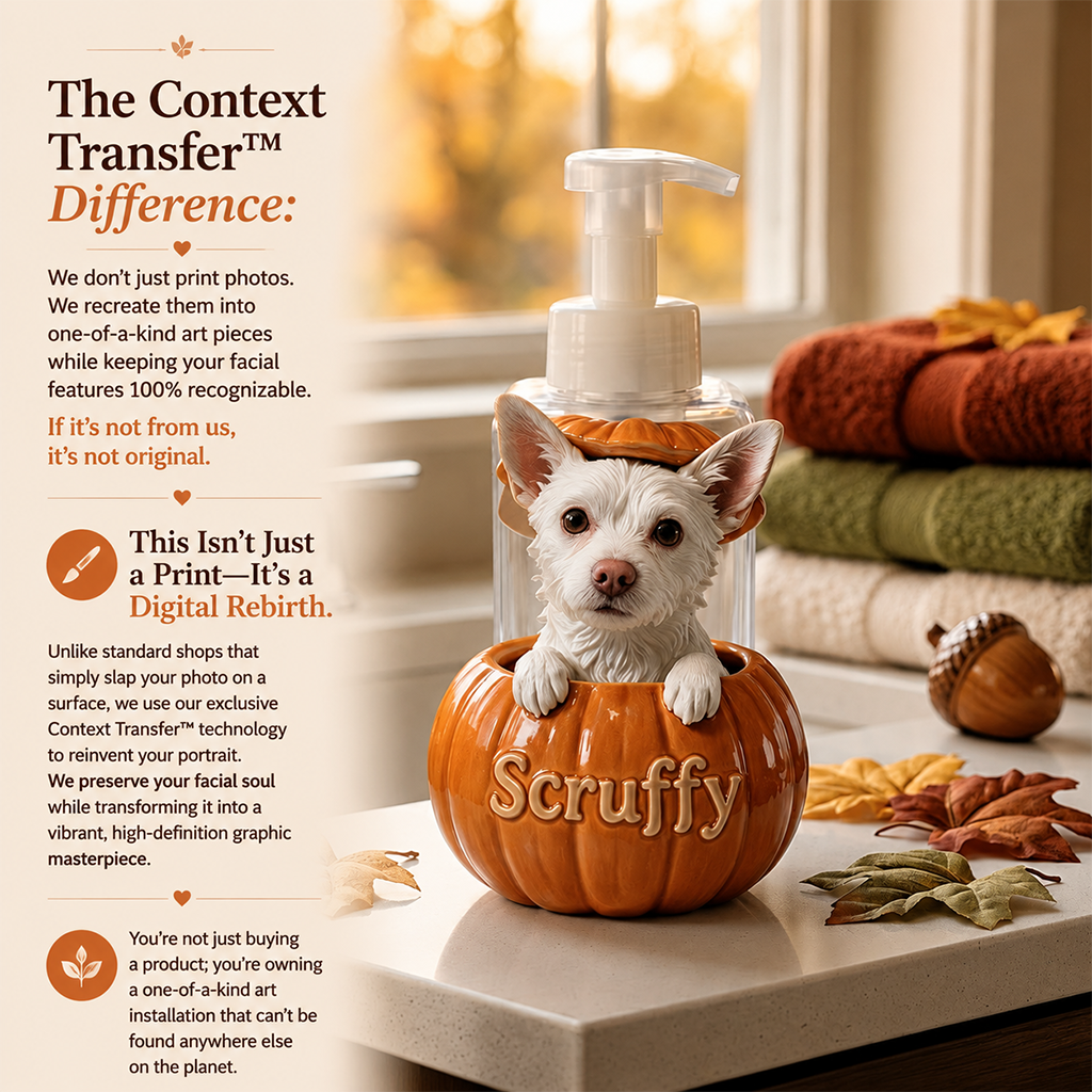 Personalized Peekaboo Tan Chihuahua Pumpkin Soap Dispenser | Cute Fall Halloween Dog Lover Home Decor Gift