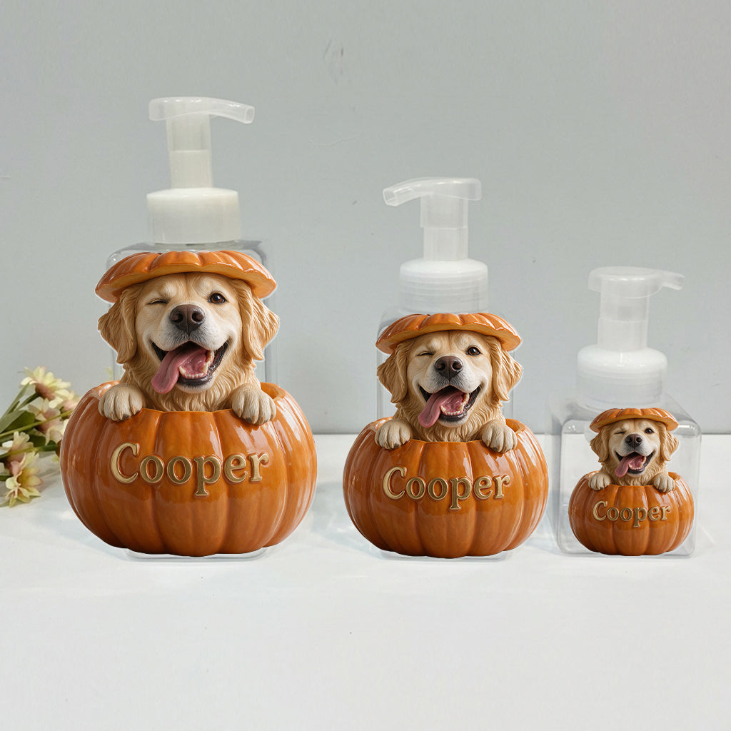 Personalized Black Labrador Retriever Puppy Pumpkin Peek-a-Boo Soap Pump Dispenser Cute Fall Dog Lover Home Decor Gift