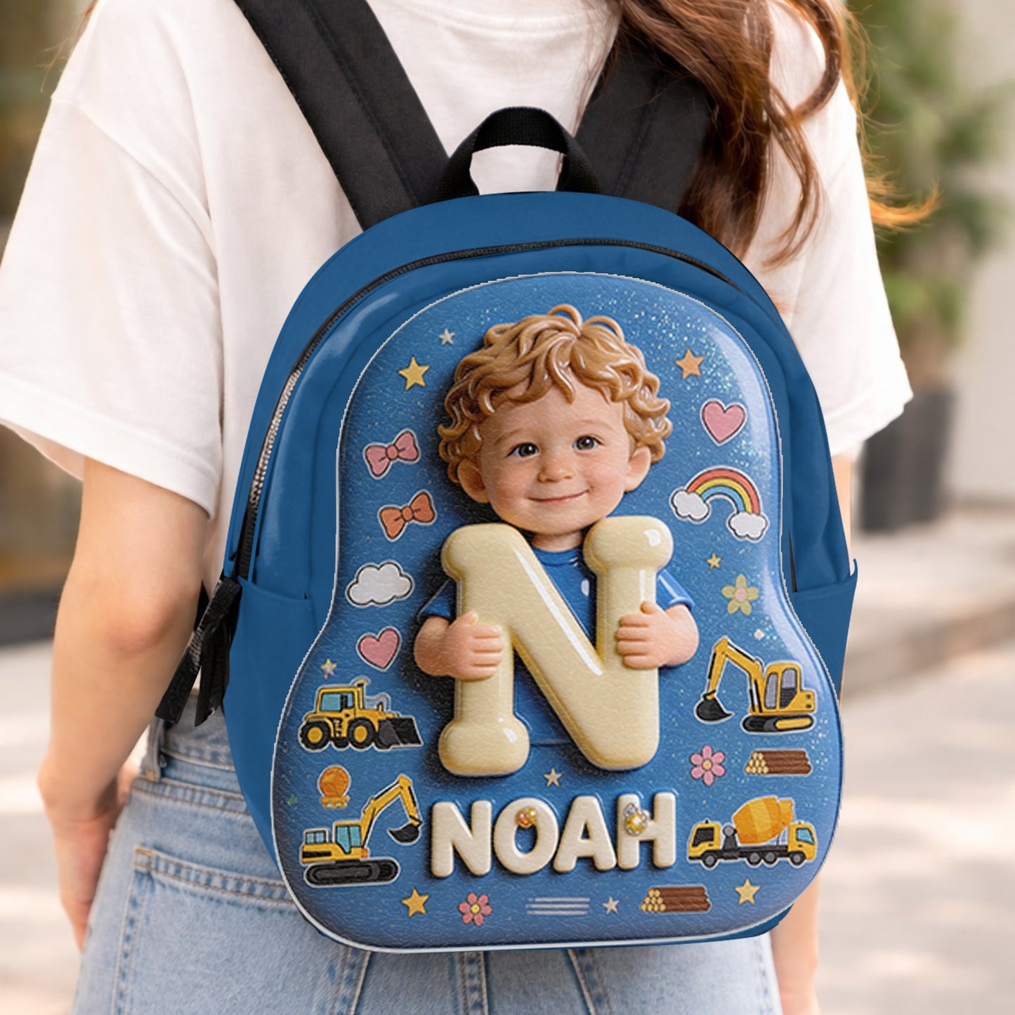 Personalized 3D Cute Baby Girl Pink Backpack Custom Name Gift for Toddler Little Girl Back to School Daycare