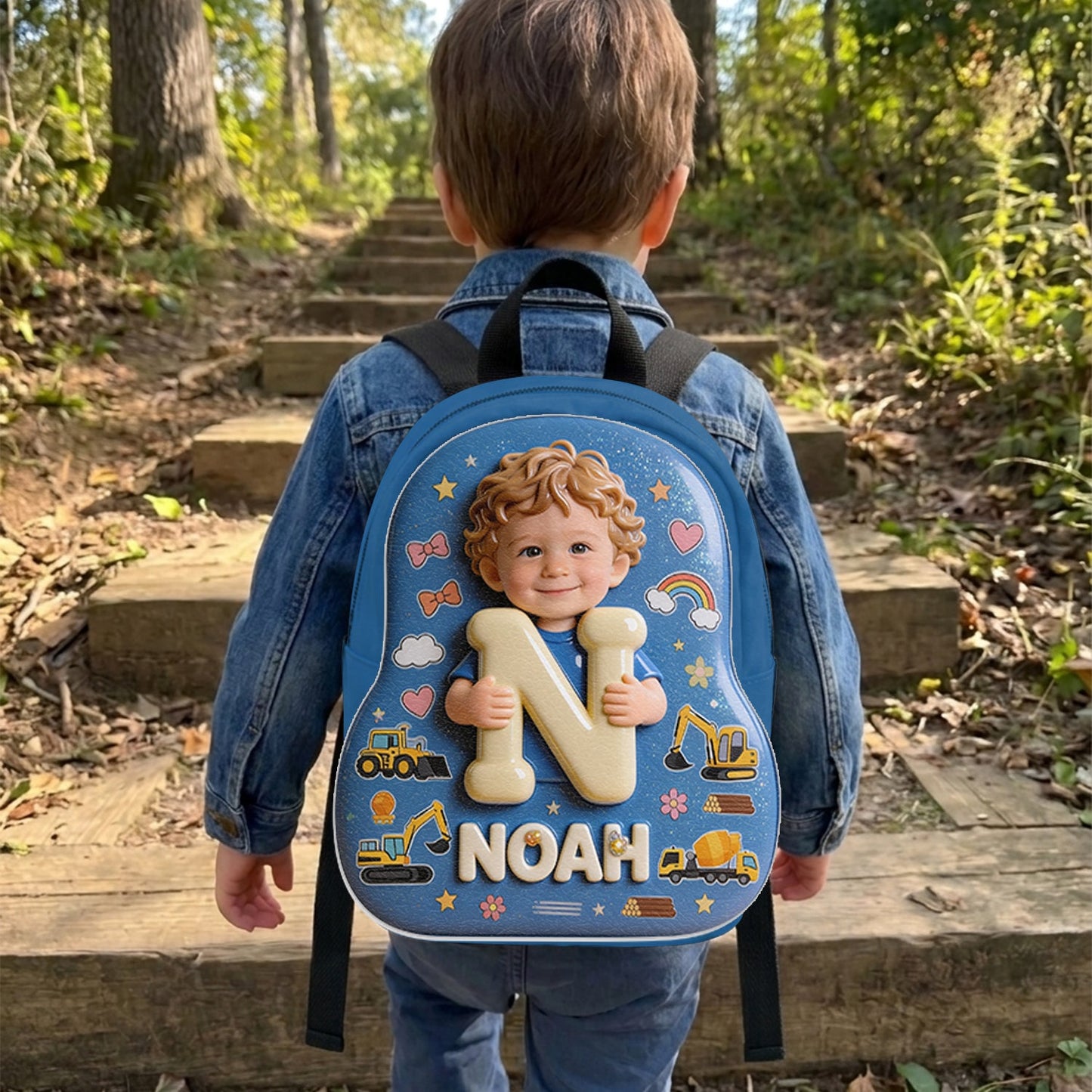 Personalized 3D Latin Baby Girl Custom Name Backpack, Glitter Toddler Preschool Bag Gift for Little Girls