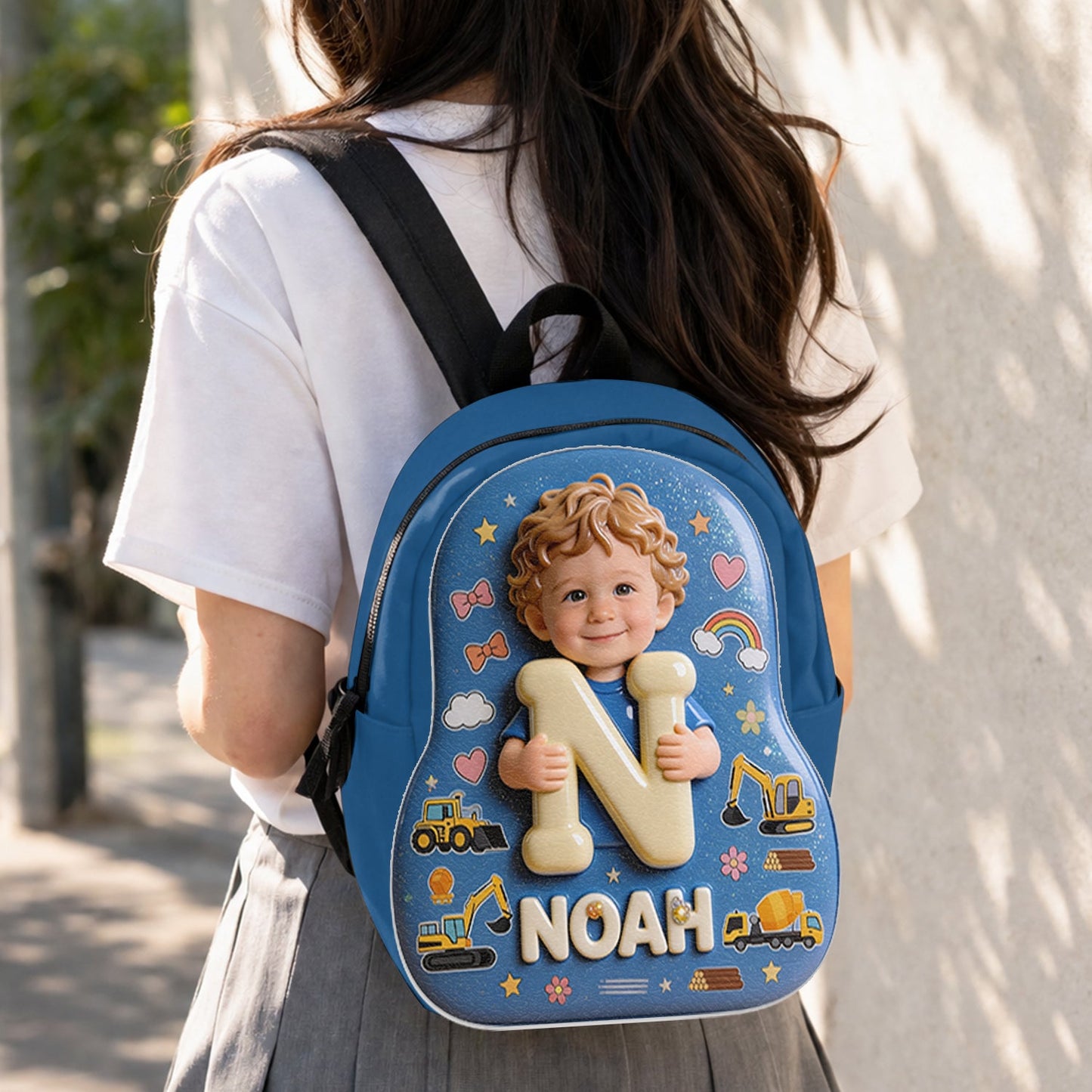 Personalized 3D Cute Baby Girl Pink Backpack Custom Name Gift for Toddler Little Girl Back to School Daycare