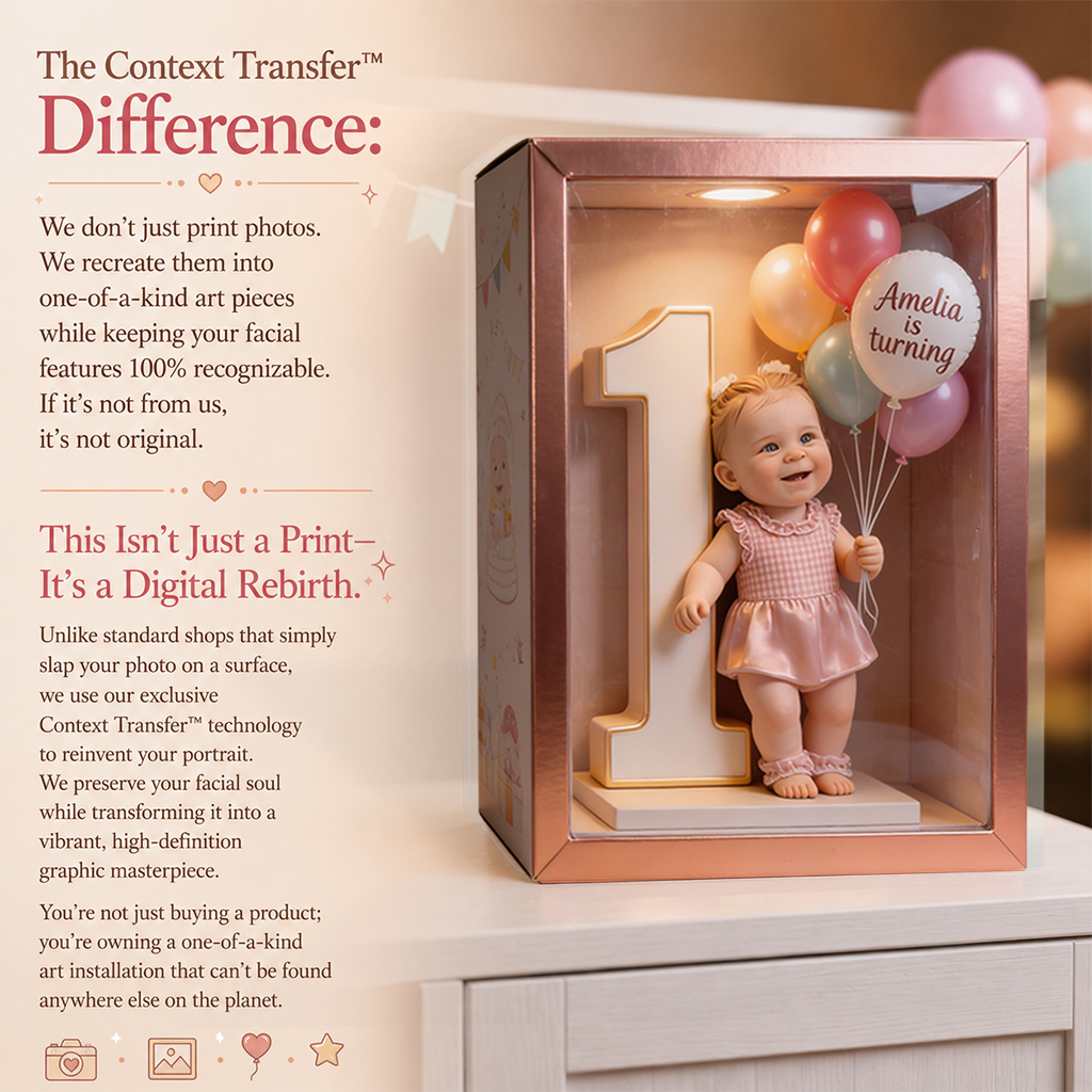 Personalized 1st Birthday Cute Baby with Balloons Custom Shaped Acrylic Plaque, Baby Milestone Keepsake Gift