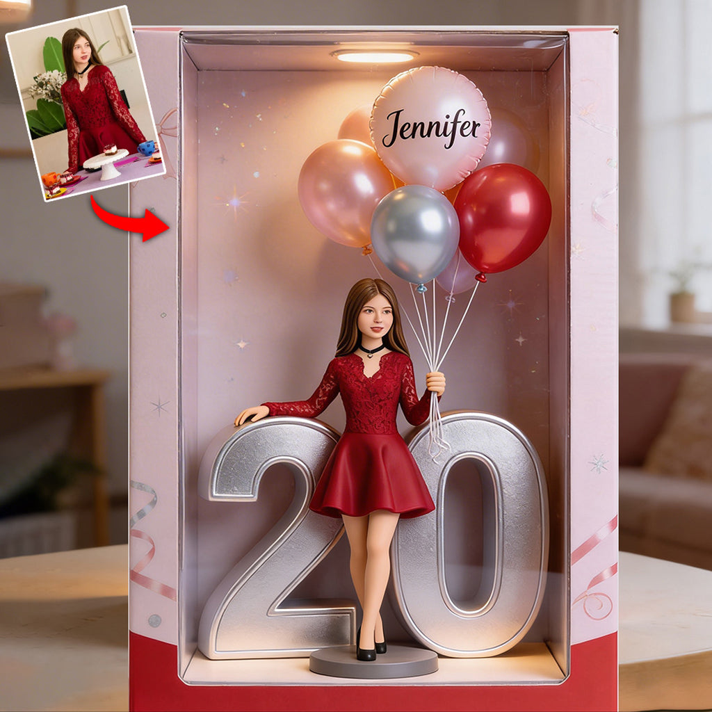 Personalized 1st Birthday Cute Baby with Balloons Custom Shaped Acrylic Plaque, Baby Milestone Keepsake Gift