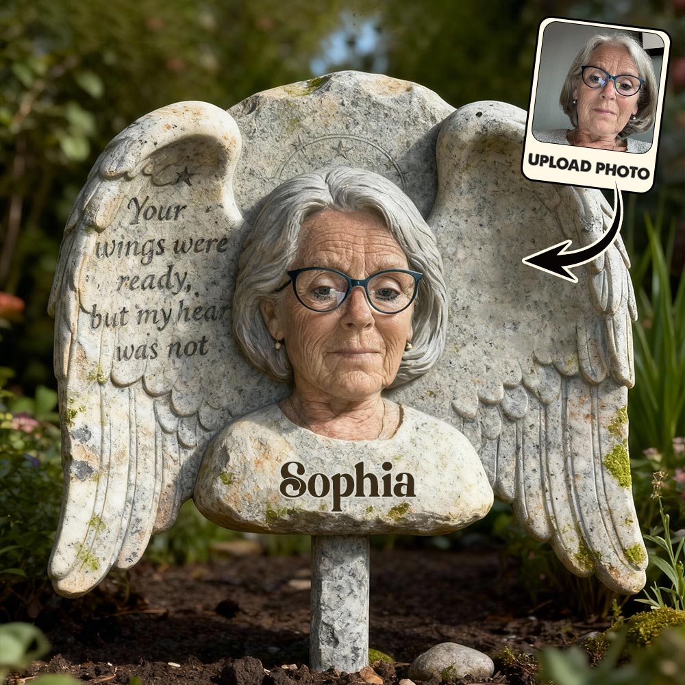 Personalized Man Memorial Acrylic Garden Plaque 'Your Wings Were Ready' Bereavement Remembrance Sympathy Gift