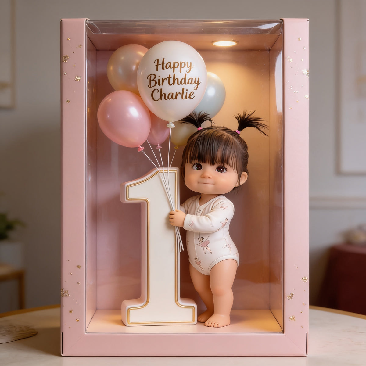 Plaque Acrylique Personnalisée pour le 1er Anniversaire de Bébé, Thème Ballon