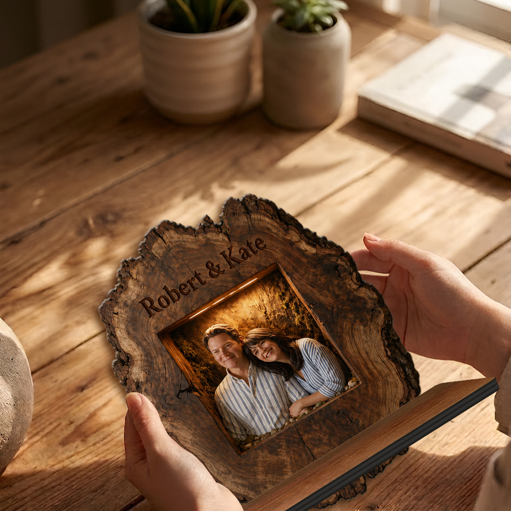 Rustic Live Edge Personalized Couple Wooden Floating Shelf - 'I'm Yours No Returns' Romantic Anniversary Home Decor Gift