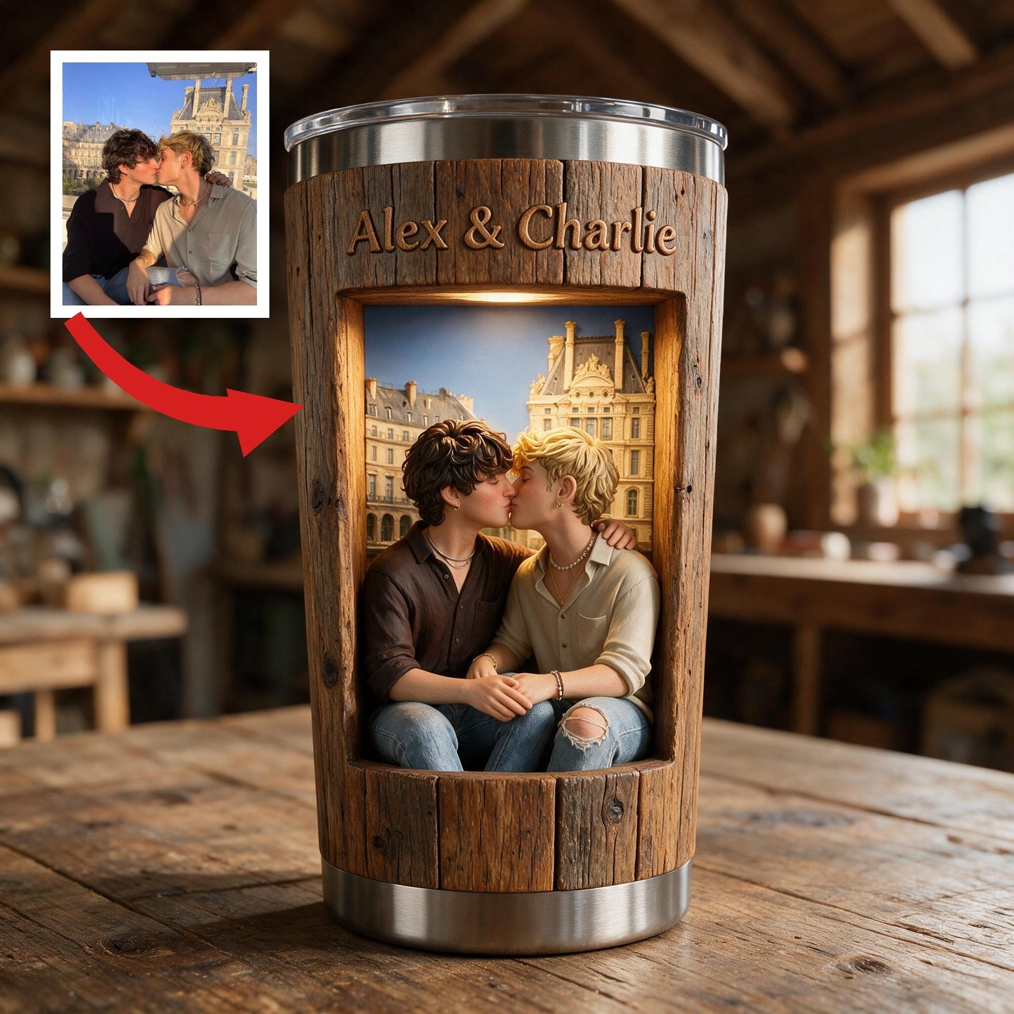 Personalized LGBTQ+ Couple Tumbler 'You & Me We Got This' Custom Anniversary Pride Gift for Partners
