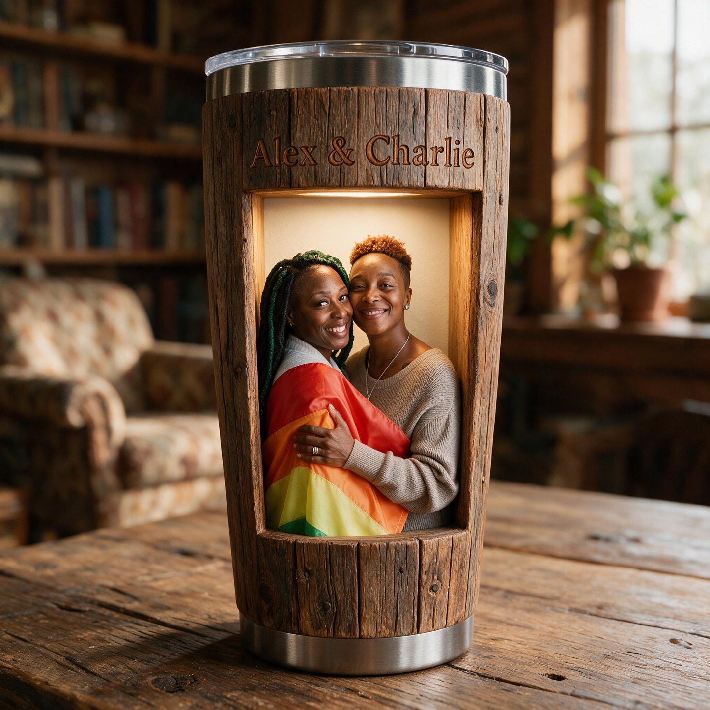 Personalized LGBT Lesbian Black Couple 'You & Me We Got This' Tumbler - Custom Pride Gift For Couple Anniversary Travel Drinkware