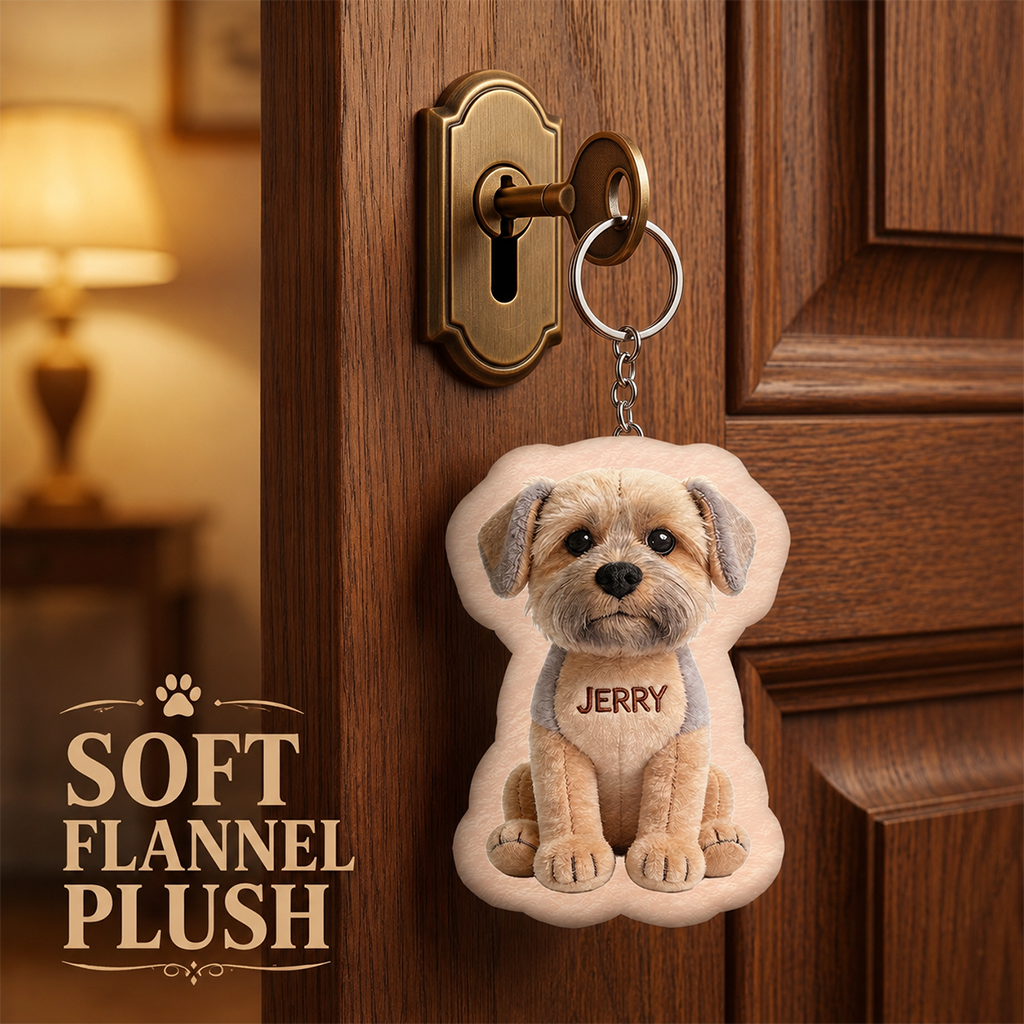 Personalized Tan Chihuahua Plush Keychain, Custom Dog Name Accessory Gift for Chihuahua Lovers and Pet Owners