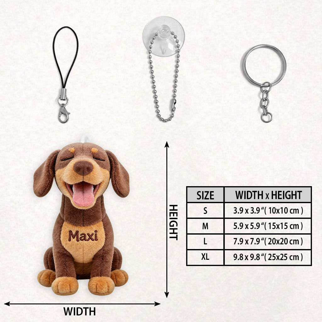 Personalized Tan Chihuahua Plush Keychain, Custom Dog Name Accessory Gift for Chihuahua Lovers and Pet Owners