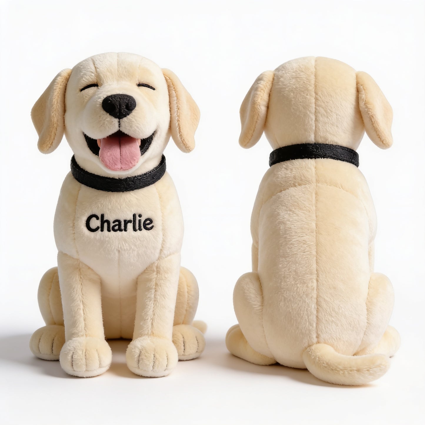 Personalized Smiling Cream Labrador Retriever Plush Keychain, Custom Dog Lover Gift Always By My Side Accessory