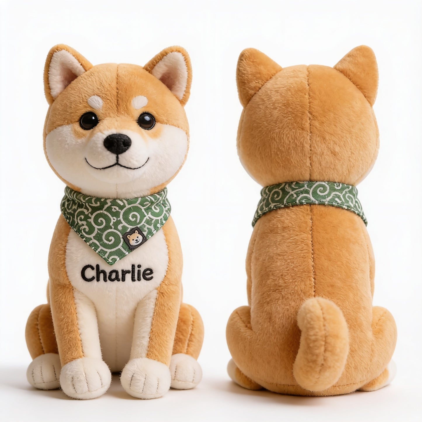 Always By My Side: Personalized Sitting Tan Shiba Inu Plush Keychain, Custom Gift for Shiba Inu Owners and Dog Lovers