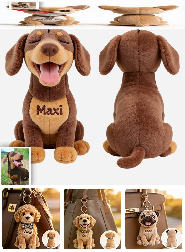 Cute Personalized French Bulldog Plush Keychain, Custom Name Frenchie Charm Gift for Dog Lovers & Pet Owners