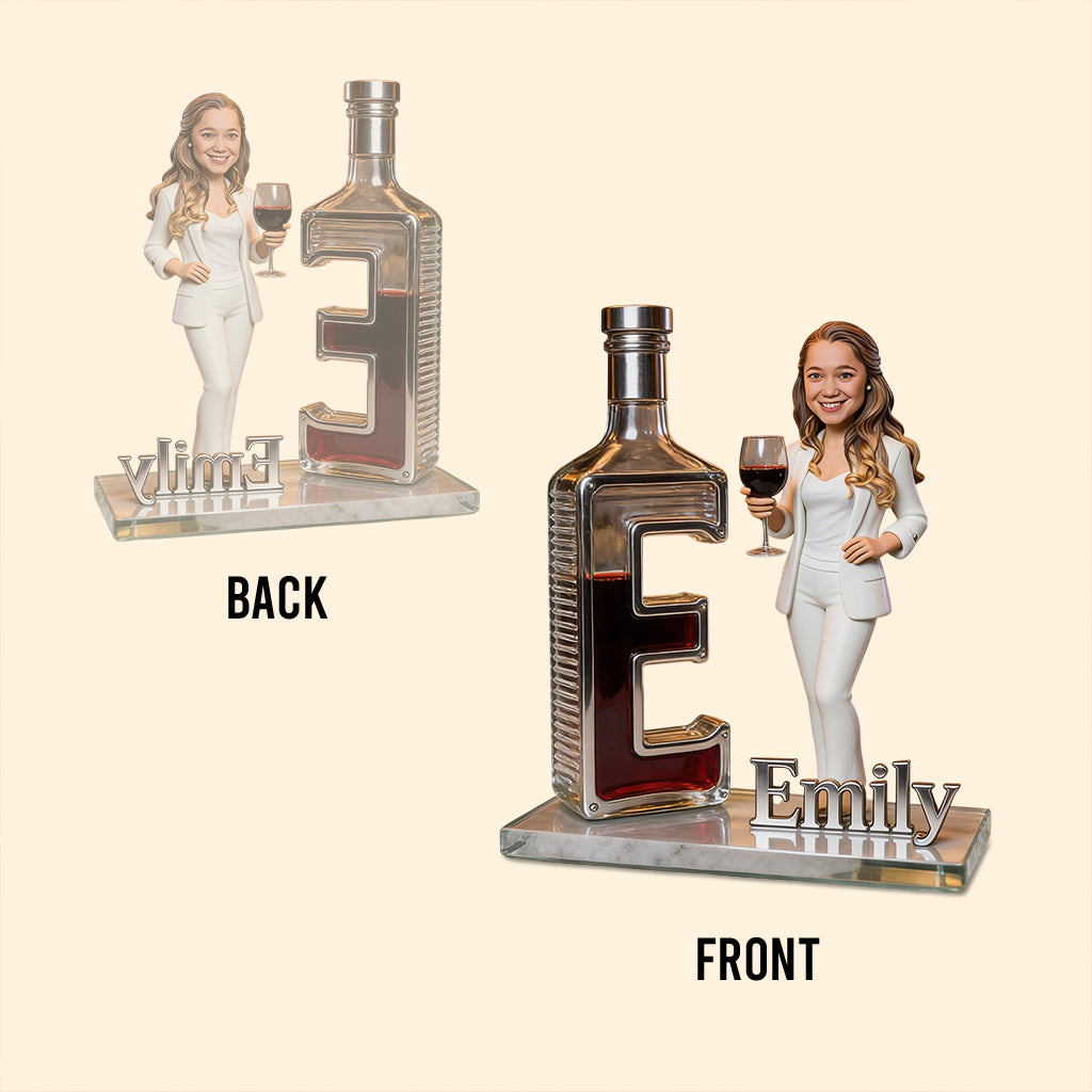 Personalized Wine Loving Senior Black Mom Custom Shaped Acrylic Plaque, Unique Mother's Day Gift for Wine Enthusiast Mom Home Desk Decor