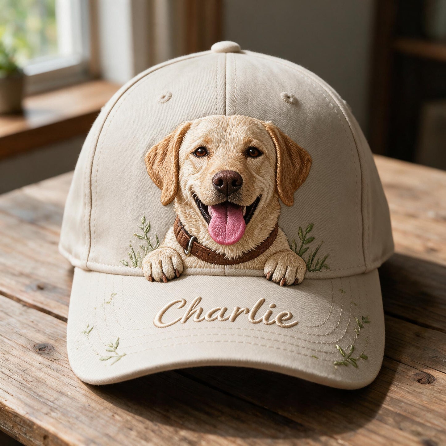 Personalized Peeking Yellow Labrador Retriever Classic Cap - Unique Custom Gift for Labrador Dog Owners