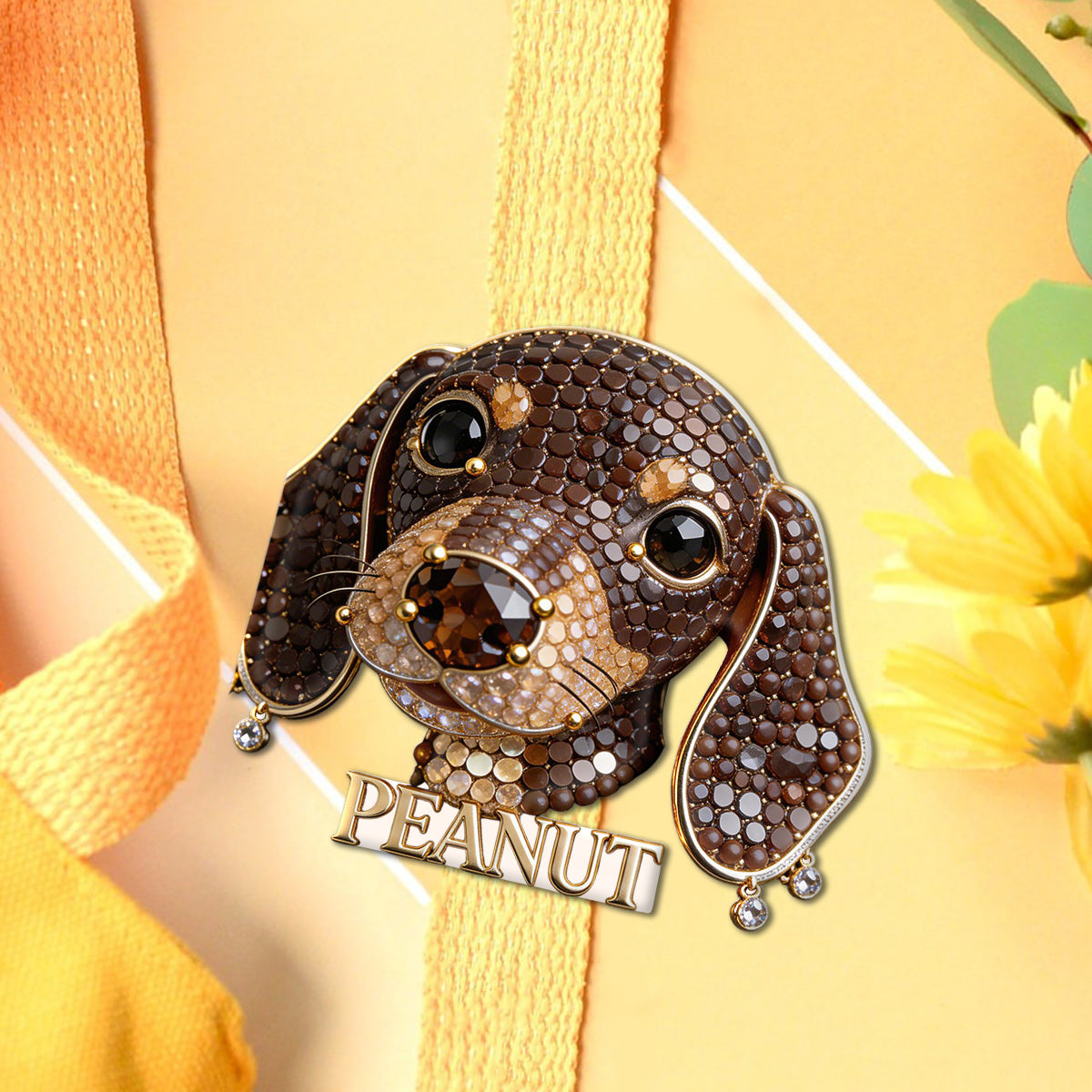 Custom Sparkly French Bulldog Pin, Personalized Name Gift For Frenchie Dog Lovers Pet Owner Accessory