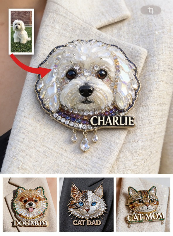 Personalized Sparkling White Maltese Dog Enamel Pin, Unique Custom Gift For Maltese Owners And Pet Lovers