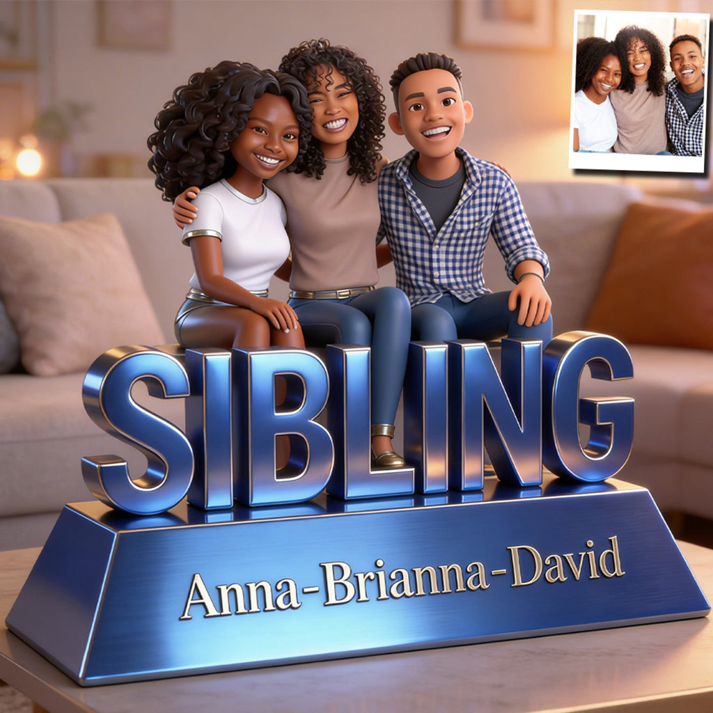 Personalized Sibling Forever Custom Shaped Acrylic Plaque, Cute Young Sibling Kids Sentimental Family Keepsake Home Decor Gift