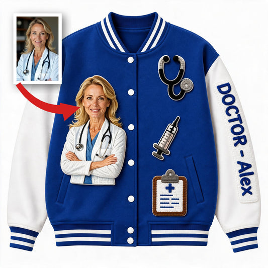 Personalisierte Doktor Varsity Jacke – Foto Geschenk für Gesundheitsberufe