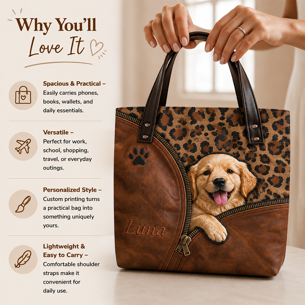 Personalized Peeking Siberian Husky Tote Bag, Custom Blue-Eyed Husky Dog Lover Gift for Everyday Use