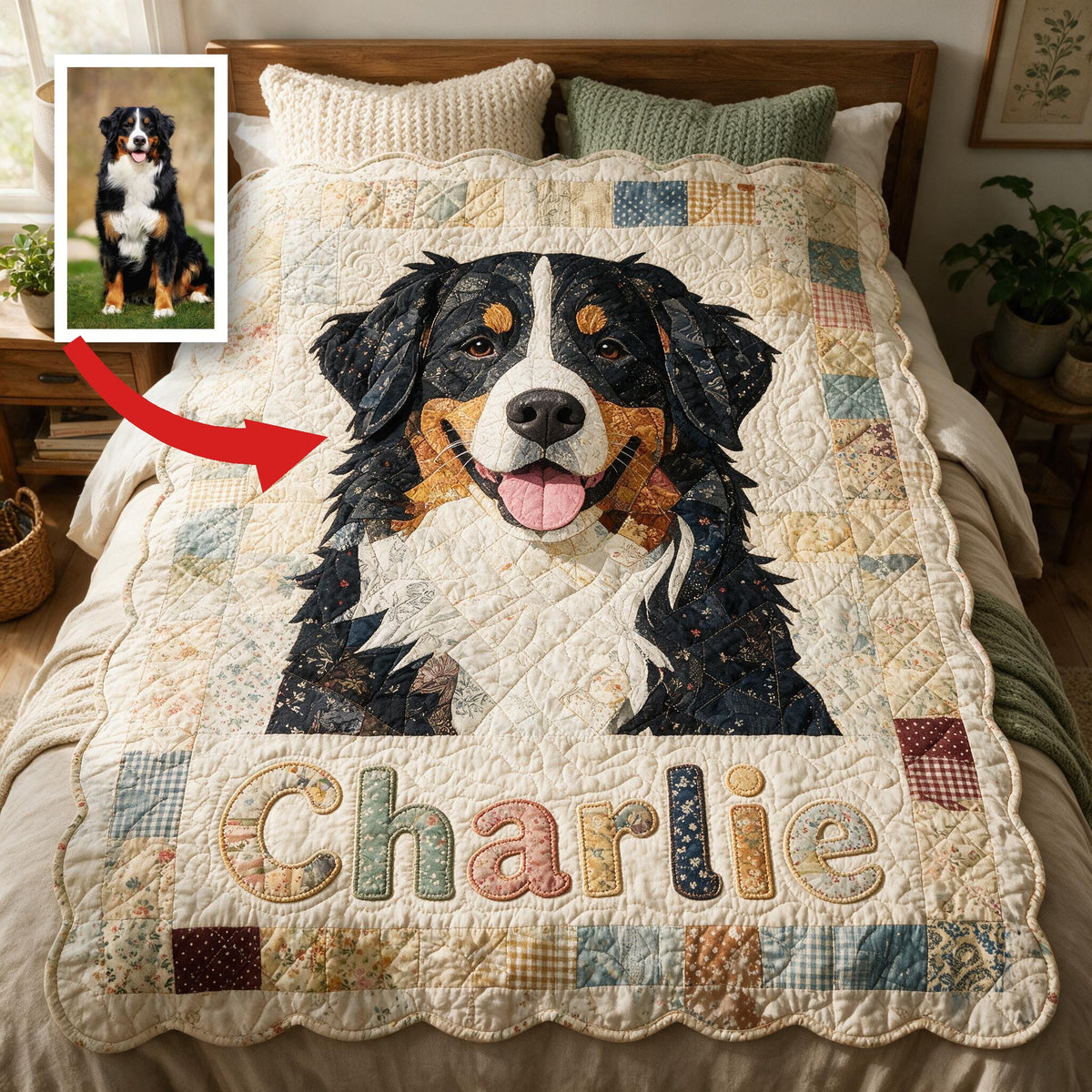 Personalized Tricolor Australian Shepherd Patchwork Fleece Blanket, Cozy Gift for Aussie Dog Lovers