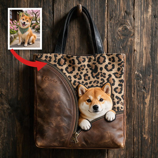 Sac fourre-tout Shiba Inu personnalisé - Cadeau sur mesure pour les amoureux des animaux