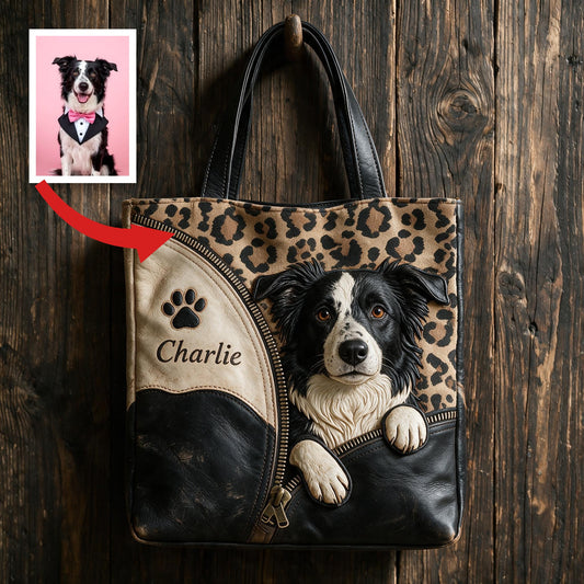 Sac fourre-tout Border Collie personnalisé, cadeau pour propriétaire de chien