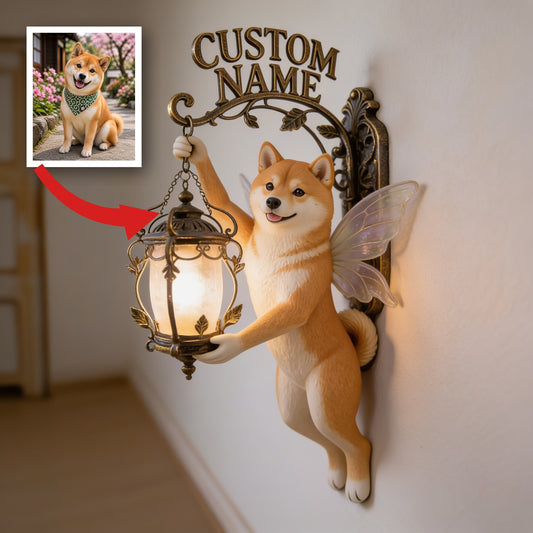 Panneau mural personnalisé Fairy Shiba Inu - Décor de maison original pour les amoureux de Shiba Inu