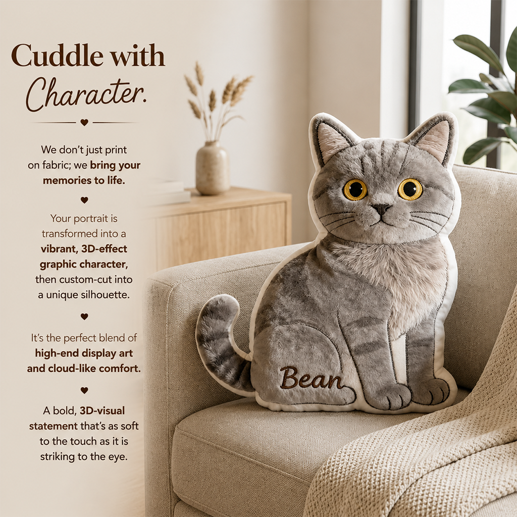 Personalized Fluffy Grey White Poodle Faux Fur Shaped Pillow | Custom Dog Lover Home Decor Gift