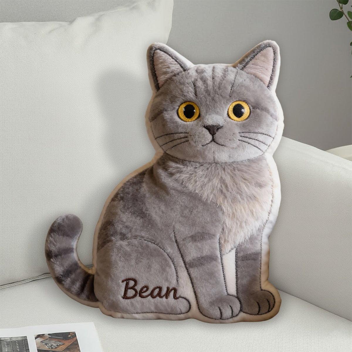 Personalized Fluffy Tan Chihuahua Shaped Faux Fur Pillow Custom Dog Lover Gift Cozy Home Decor