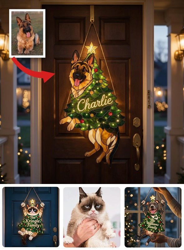 Personalisierte Weihnachts-LED-Acryltafel für Deutsche Schäferhunde - Individuelles Geschenk für Hundeliebhaber