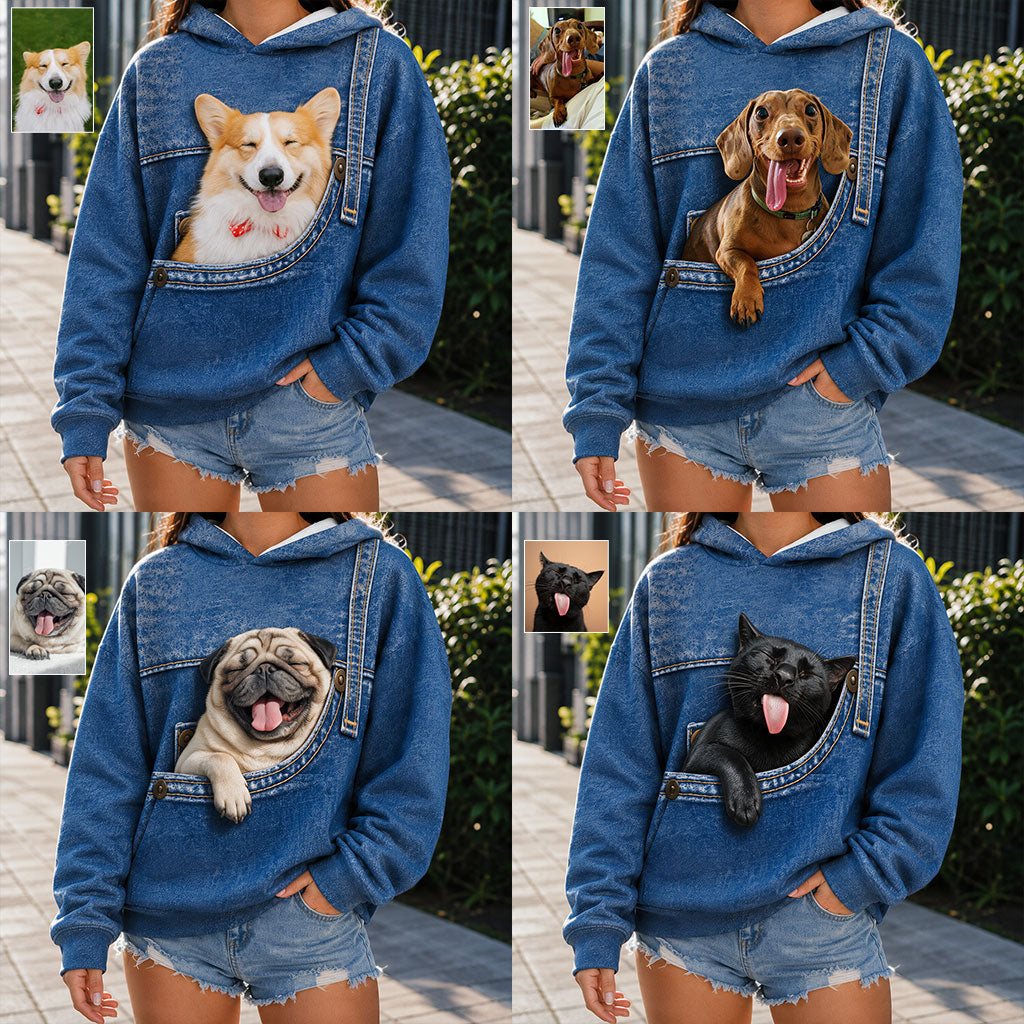 Cute Dalmatian Puppy Pocket Design All Over Print Hoodie, Personalized Gift For Dalmatian Dog Owners