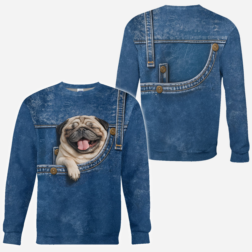 Cute Dalmatian Puppy Pocket Design All Over Print Hoodie, Personalized Gift For Dalmatian Dog Owners