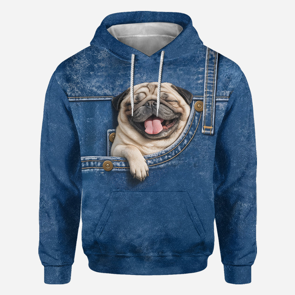 Cute Dalmatian Puppy Pocket Design All Over Print Hoodie, Personalized Gift For Dalmatian Dog Owners