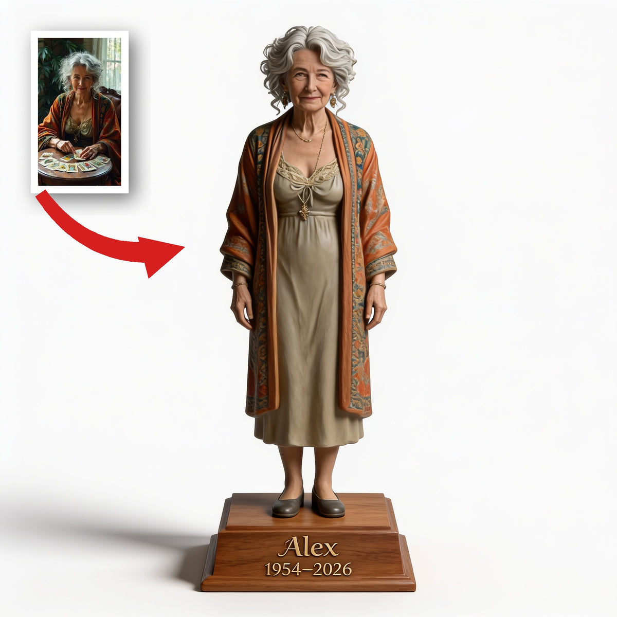 Custom Personalized Older Latin Women Memorial Shaped Acrylic Plaque, Custom Photo Tribute Keepsake Gift for Loving Remembrance