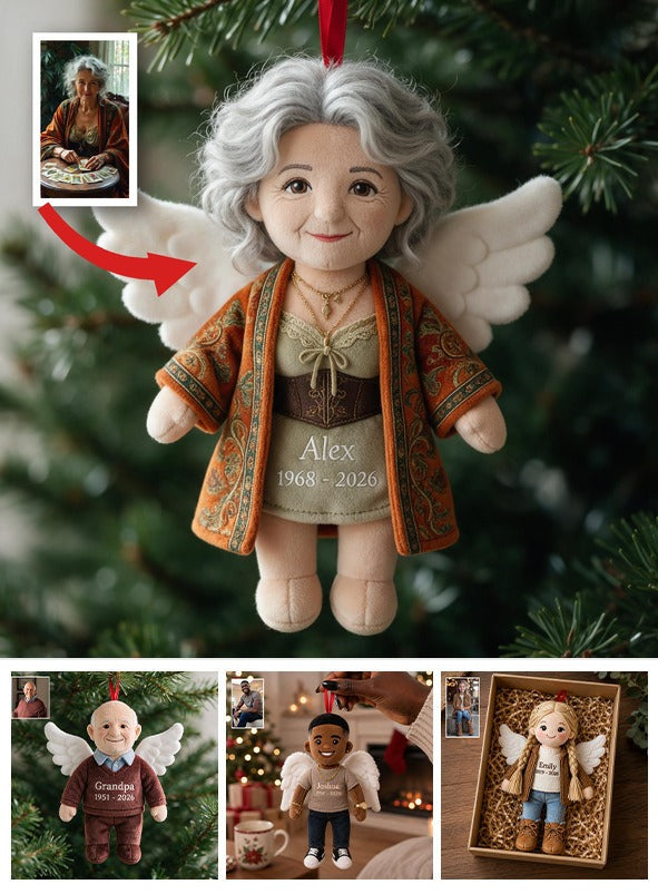 Personalized Angel Latina Grandma Memorial Plush Ornament - I'm Always With You Remembrance Christmas Keepsake Gift