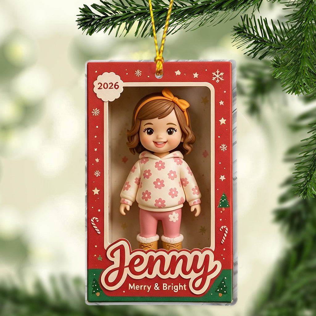 Personalized Newborn Black Baby Photo 2026 Christmas Ornament - Custom Kid Name Holiday Keepsake Tree Decoration Gift